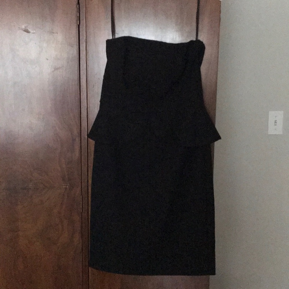 Whbm black strapless cocktail dress